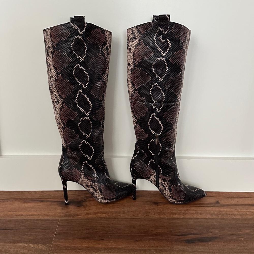 Vince Camuto Keevana Snakeskin Knee High Boots